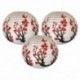 9X (3 piros Sakura (cseresznye) virág készlet, fehér színű, kínai / japán La D8C1 papír)