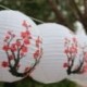 9X (3 piros Sakura (cseresznye) virág készlet, fehér színű, kínai / japán La D8C1 papír)