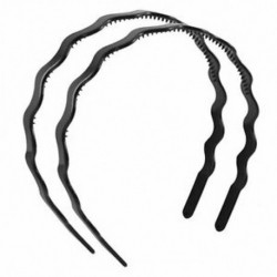 2 x női fekete műanyag hullámos elasztikus hajpántos hajpántos P5V6 hajpánt