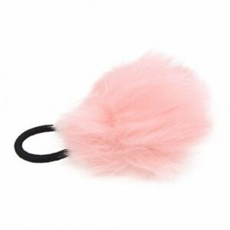 Pink Pom Pom Decor fekete, elasztikus zenekar hajkötés, lófarok hajszalag E1Y4