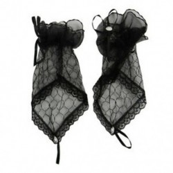 Csipke ujjatlan kesztyű Burlesque Clubwear Party viseletben - fekete (fekete) K2V6
