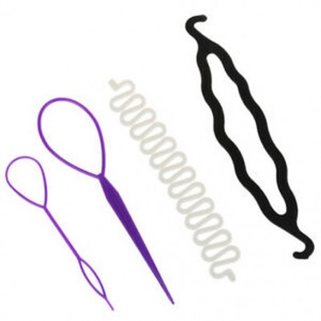 3 fajta varázslatos hajformázó kiegészítő készlet, hajcsavarral készített hajhúzó készítő, hajtartó R5J4