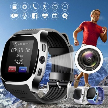 1x Bluetooth intelligens óra telefonkészülék SIM FM lépésszámláló Android IOS iPhone Samsunghoz