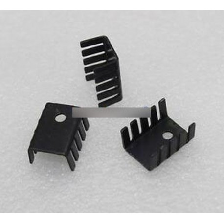 10db TO-220 hőcserélő fekete TO220 19x15x10mm IC hűtőborda alumínium jó