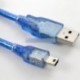 30 cm-es, kék, rövid, USB 2.0 A-es, mini-5-pólusú, B-adattöltő kábel kábel adapter