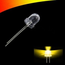 10db 8MM sárga kerek nagy teljesítményű, fényes víz tiszta LED lámpa izzó