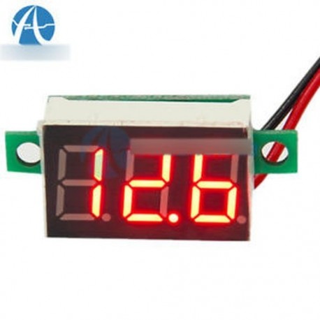 0,36 hüvelykes 4V ~ 30V piros mini LED panel Voltmeter feszültségmérő 2 vezeték 3-digitális