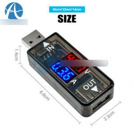Kettős kijelző - Dual LED 5V digitális USB áram feszültségmérő feszültségmérő teljesítménymérő