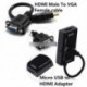 HDMI aljzat VGA aljzathoz - Micro USB - HDMI adapter HDTV 1080P HDMI férfi és VGA csatlakozó kábel