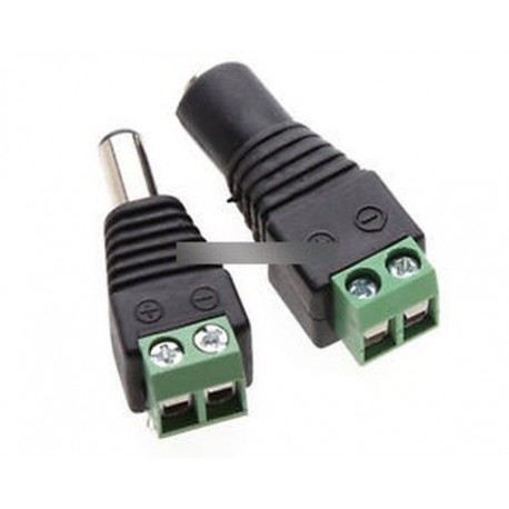 5Pairs Male Female 2.1x5.5mm DC tápcsatlakozó Jack adapter csatlakozó CCTV-hez