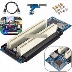 PCI-E Express X1 és Dual PCI Riser kiterjesztés adapterkártya USB 3.0 kábellel