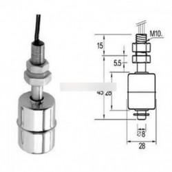 MINI jelző függőleges vízszint érzékelő rozsdamentes acél 45 mm-es úszó kapcsoló