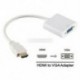 Fehér 1080P HDMI-VGA-VGA-átalakító adapter kábel PC DVD HDTV-hez