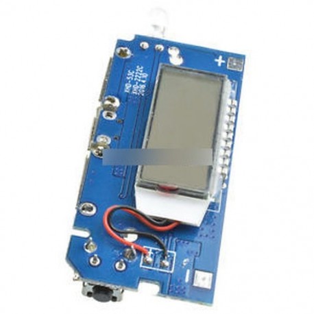 Kék - Dual USB 5V 1A 2.1A mobil tápegység 18650 akkumulátor töltő PCB DIY fekete / kék