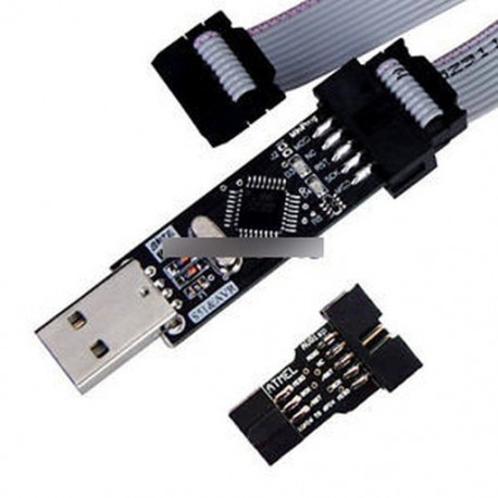 USBASP USBISP AVR programozó USB   10 tű Konvertálás Standard 6Pin adapter kártyára