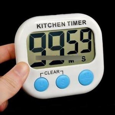 Nagy LCD digitális időzítő Konyha főzés Számlálás fel hangos riasztás mágneses