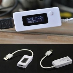 LCD Dual USB töltő Mobil teljesítményérzékelő feszültség árammérő tesztelő monitor