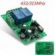220 V 2-csatornás 315MHz - 315MHz / 433MHz 2 CH csatornás vezeték nélküli RF relé távirányító kapcsoló vevő 220V