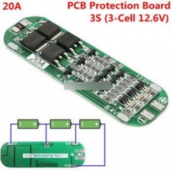 3S 20A - 3S 4/5/20 / 30A Li-ion lítium akkumulátor 18650 töltő PCB BMS cellás védelem