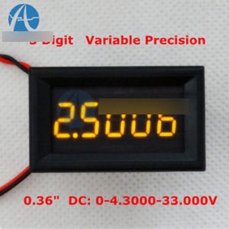 Sárga LED 5 számjegy DC 0-4.3000-33.000V digitális feszültségmérő autó panel