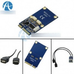 Mini PCIe PCI-E USB adapterhez mPCIe 5 Pin 2 porthoz Dual USB2.0 Converter kártya