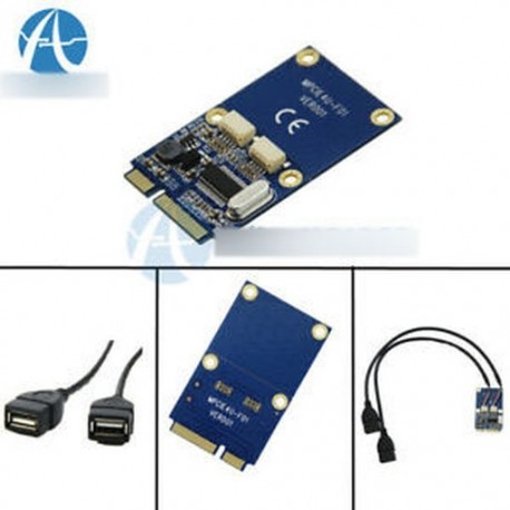 Mini PCIe PCI-E USB adapterhez mPCIe 5 Pin 2 porthoz Dual USB2.0 Converter kártya