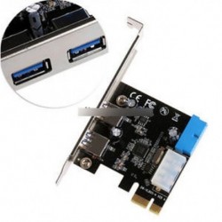 2 port PCI Express USB 3.0 elülső panel 4-pólusú és 20 tűs vezérlőkártya-adapterrel