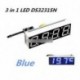 Kék - 3 in 1 LED nagy pontosságú DS3231SN digitális óra hőmérséklet feszültség modul