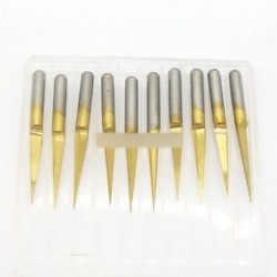 10PCS 3.175 mm-es keményfém PCB gravírozószerszámok CNC-útválasztó szerszám 10 fokos 0,1 mm-es V-Shap