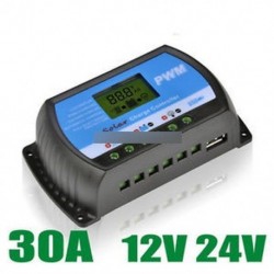 30A - 10A 20A 30A 12V / 24V napelemes töltő vezérlő elemszabályozó USB LCD PWM