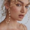 Női bohém gyöngy fülbevaló női nagy olívaolaj luxus eardrops ékszer ajándék