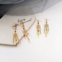 Divat Dreamnet kerek dizájn hosszú fülbevaló  női elegáns bohém kör fülbevaló