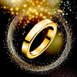 Titán acél 3 mmes gyűrűs női férfi eljegyzési esküvői gyűrű arany