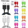 C típusú kábel 1m 2m  nylon fonott gyors töltő kábel USB töltő kábel a Huawei Xiaomi Samsung készülékhez
