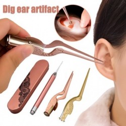 Fültisztító viasz eltávolító eszköz Zseblámpa fülhallgató tisztító Earwax eltávolító fényes Curette fénykanál
