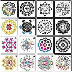 DIY Mandala Kiegészítő Rétegezés Rajzsablon Festőkefe Festés Ceruza Újra használható sablon DIY dekoráció