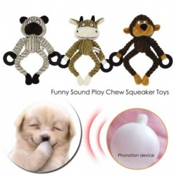 Plüss kisállat játékok háromszínű gumi gyűrűs prémes játékok majom tehén medve rágó játék