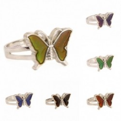 Kreatív pillangó, állítható gyűrűs hőmérséklet-érzékeny színváltás, gyűrűs ékszer ajándék
