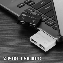 Mini 2 portos USB 2.0 hub töltő adapter-elosztó telefon táblagéphez