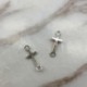 90 db 8x20 mm-es kereszt Charms tibeti ezüst medálok antik gyártó csatlakozó
