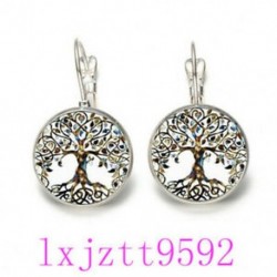 Az életfa divatos üveg cabochon (18MM) kar hátsó fülbevalói ezüst ékszerek GB101