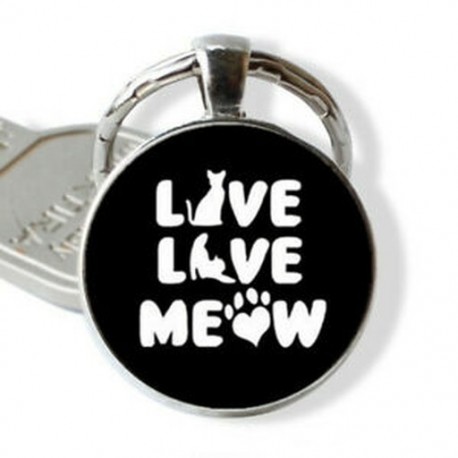 Szerelem kutya macska mancs Cabochon üveg Tibet ezüst medál kulcstartó