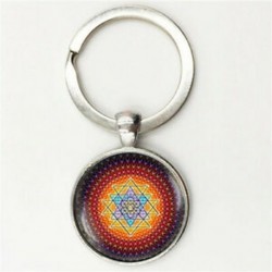 Mandala, buddhista, szakrális geometria Kulcstartó jóga ékszerek Kulcstartó ajándék * 144