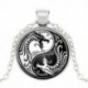 Sárkány Yin Yang nyaklánc- Yin Yang medál -Yin Yang báj - fekete-fehér sárkány