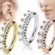 Silver - Orrgyűrű fülkarika Tragus Helix porc fülbevaló kristály rozsdamentes acélból