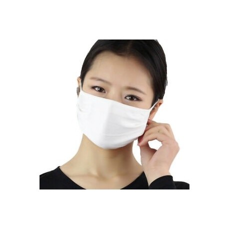 fehér - Biztonságos női mosható selyem vékony arc száj MASZK lélegző ködgátló