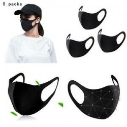 Fekete - 15db  pamut mosható ÚJRAFELHASZNÁLHATÓ száj arc MASZK Unisex ÚJ stílusú