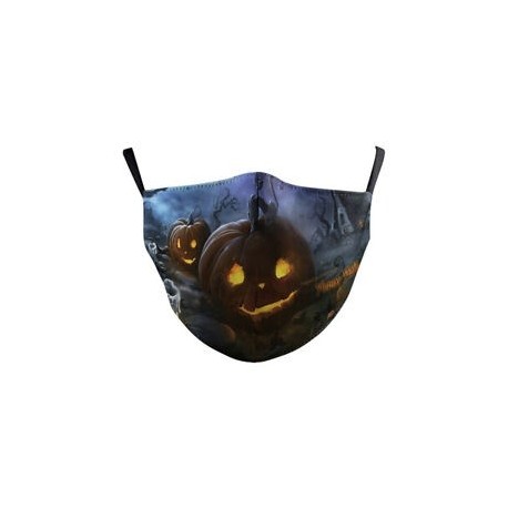 89 - hátborzongató tök csontváz nyomtatással állítható fülhorog arcvédő  Halloween kellék