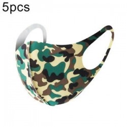 Camouflage Green - ÚJRAFELHASZNÁLHATÓ NŐI FÉRFI MOSHATHATÓ arc száj MASZK  VÉDELEM