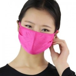 Rózsavörös - Safe Women mosható selyem vékony arc száj MASZK lélegző ködgátló MASZK